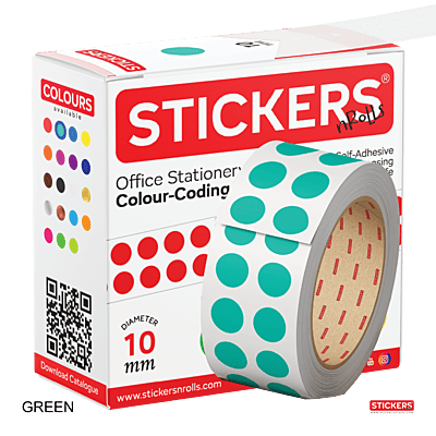 10mm - Round - Solid Colours - Colour Coding Stickers - Permanent Adhesive 10mm - Round - Solid Colours - Colour Coding Stickers - Permanent Adhesive