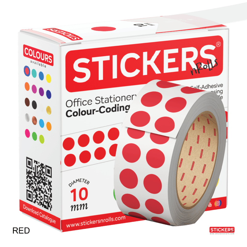 10mm - Round - Solid Colours - Colour Coding Stickers - Permanent Adhesive 10mm - Round - Solid Colours - Colour Coding Stickers - Permanent Adhesive