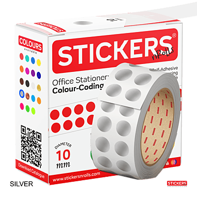 10mm - Round - Metallic - Colour Coding Stickers - Permanent Adhesive 10mm - Round - Metallic - Colour Coding Stickers - Permanent Adhesive