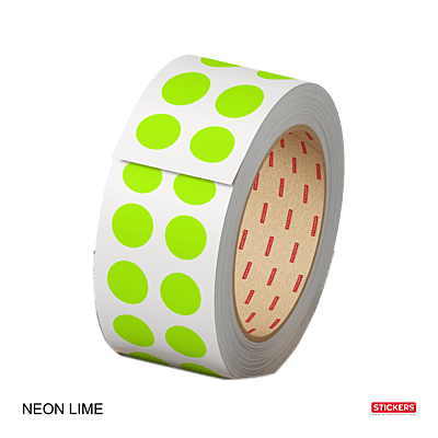 10mm - Round - Neon - Colour Coding Stickers - Permanent Adhesive