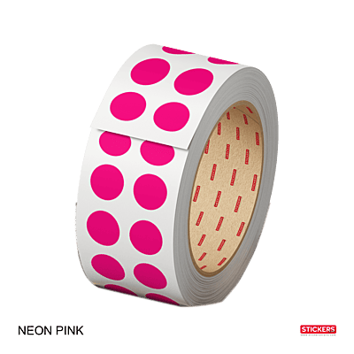 10mm - Round - Neon - Colour Coding Stickers - Permanent Adhesive