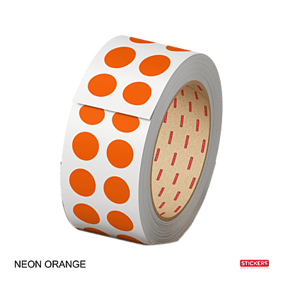 10mm - Round - Neon - Colour Coding Stickers - Permanent Adhesive