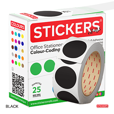 25mm - Round - Solid Colours - Colour Coding Stickers - Permanent Adhesive 25mm - Round - Solid Colours - Colour Coding Stickers - Permanent Adhesive