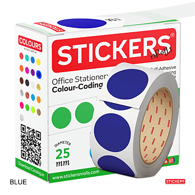 25mm - Round - Solid Colours - Colour Coding Stickers - Permanent Adhesive 25mm - Round - Solid Colours - Colour Coding Stickers - Permanent Adhesive
