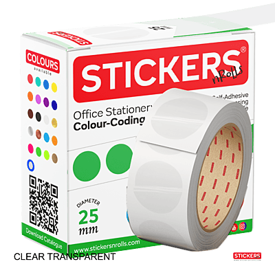 25mm - Round - Clear Transparent - Multipurpose Stickers - Permanent Adhesive 25mm - Round - Clear Transparent - Multipurpose Stickers - Permanent Adhesive