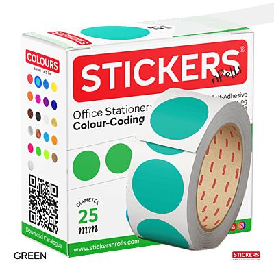 25mm - Round - Solid Colours - Colour Coding Stickers - Permanent Adhesive 25mm - Round - Solid Colours - Colour Coding Stickers - Permanent Adhesive