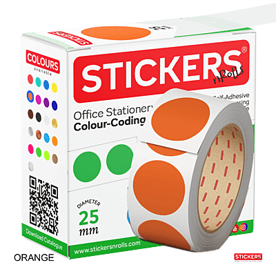 25mm - Round - Solid Colours - Colour Coding Stickers - Permanent Adhesive 25mm - Round - Solid Colours - Colour Coding Stickers - Permanent Adhesive