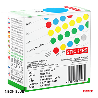 25mm - Round - Neon Colours - Colour Coding Stickers - Permanent Adhesive 25mm - Round - Neon Colours - Colour Coding Stickers - Permanent Adhesive