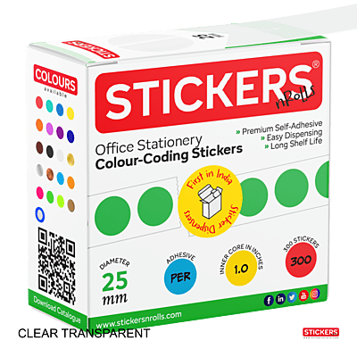 25mm - Round - Clear Transparent - Multipurpose Stickers - Permanent Adhesive 25mm - Round - Clear Transparent - Multipurpose Stickers - Permanent Adhesive