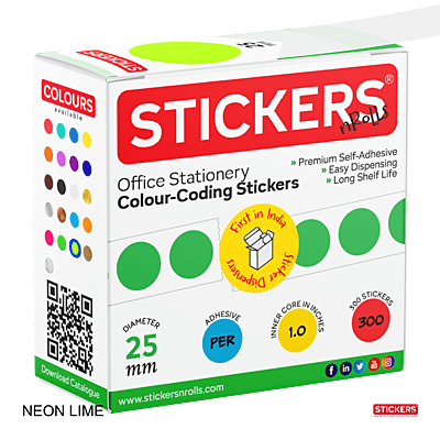25mm - Round - Neon Colours - Colour Coding Stickers - Permanent Adhesive 25mm - Round - Neon Colours - Colour Coding Stickers - Permanent Adhesive