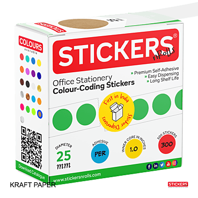 25mm - Round - Kraft Paper - Multipurpose Stickers - Permanent Adhesive 25mm - Round - Kraft Paper - Multipurpose Stickers - Permanent Adhesive