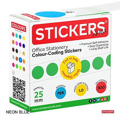 25mm - Round - Neon Colours - Colour Coding Stickers - Permanent Adhesive 25mm - Round - Neon Colours - Colour Coding Stickers - Permanent Adhesive