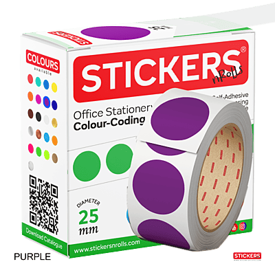 25mm - Round - Solid Colours - Colour Coding Stickers - Permanent Adhesive 25mm - Round - Solid Colours - Colour Coding Stickers - Permanent Adhesive