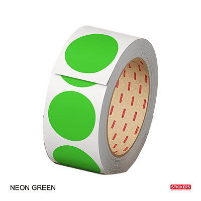 25mm - Round - Neon Colours - Colour Coding Stickers - Permanent Adhesive 25mm - Round - Neon Colours - Colour Coding Stickers - Permanent Adhesive