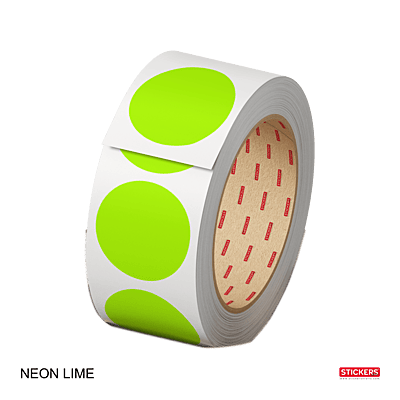 25mm - Round - Neon Colours - Colour Coding Stickers - Permanent Adhesive 25mm - Round - Neon Colours - Colour Coding Stickers - Permanent Adhesive