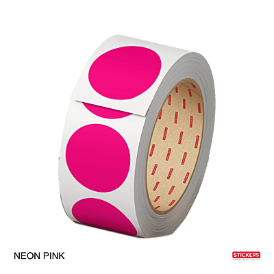 25mm - Round - Neon Colours - Colour Coding Stickers - Permanent Adhesive 25mm - Round - Neon Colours - Colour Coding Stickers - Permanent Adhesive