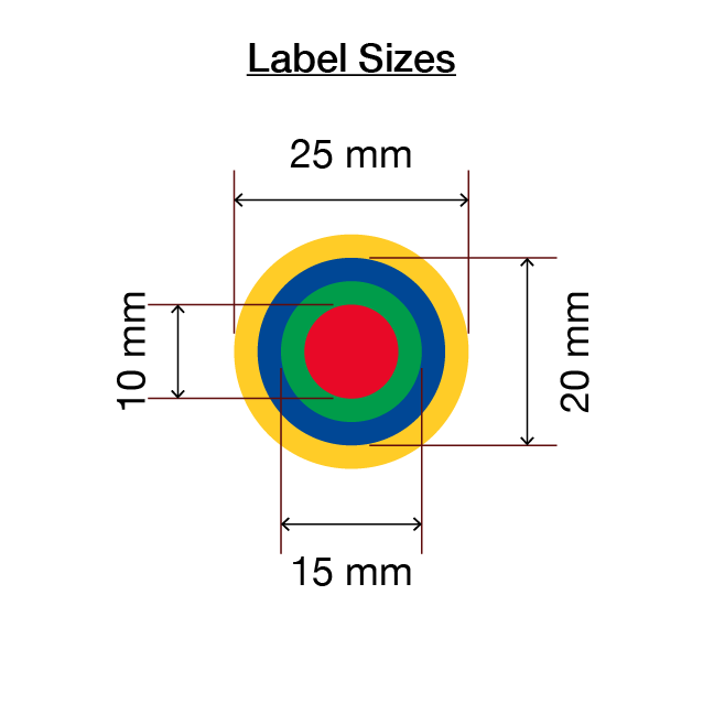 10mm - Round - Solid Colours - Colour Coding Stickers - Permanent Adhesive 10mm - Round - Solid Colours - Colour Coding Stickers - Permanent Adhesive