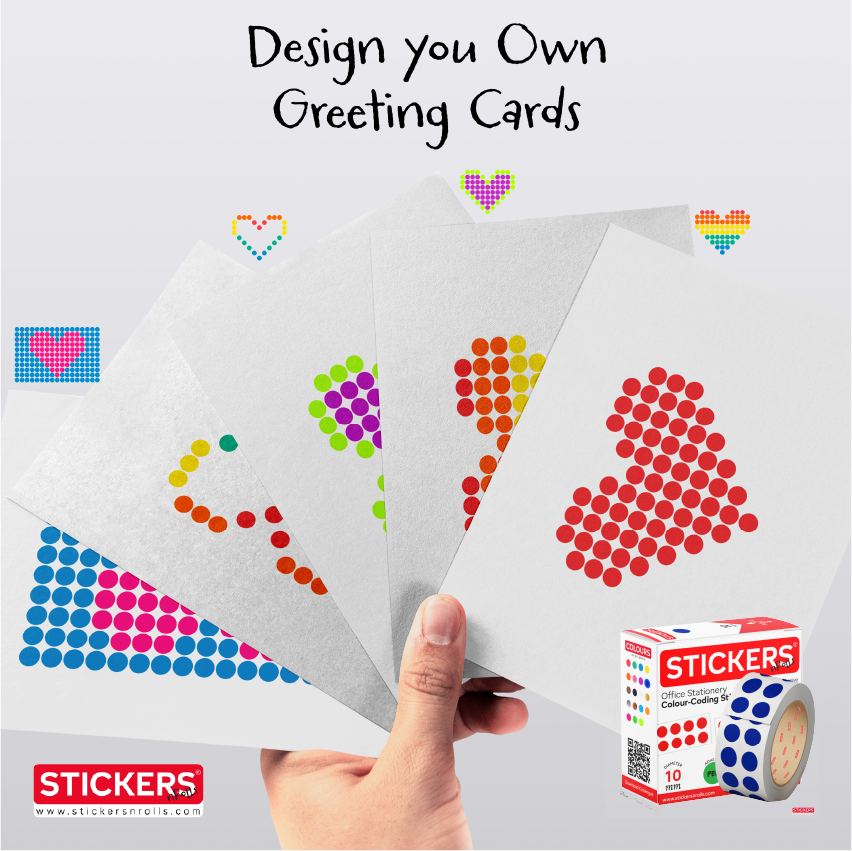 10mm - Round - Neon - Colour Coding Stickers - Permanent Adhesive