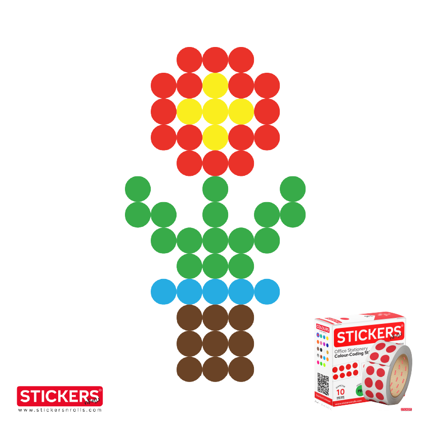 10mm - Round - Solid Colours - Colour Coding Stickers - Permanent Adhesive 10mm - Round - Solid Colours - Colour Coding Stickers - Permanent Adhesive