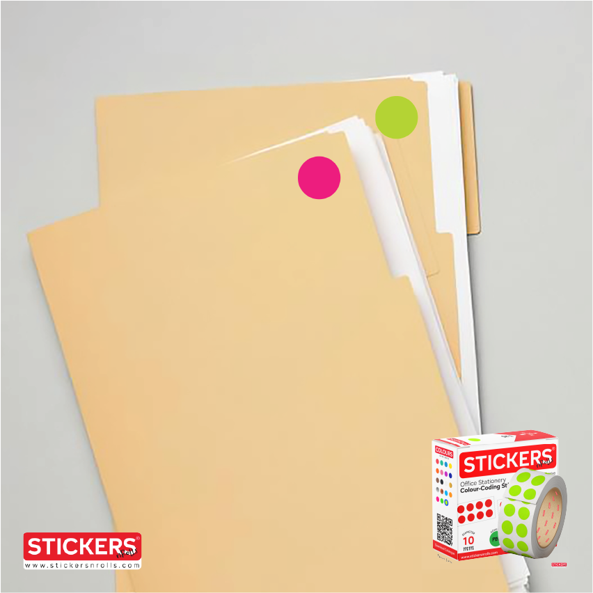 25mm - Round - Neon Colours - Colour Coding Stickers - Permanent Adhesive 25mm - Round - Neon Colours - Colour Coding Stickers - Permanent Adhesive